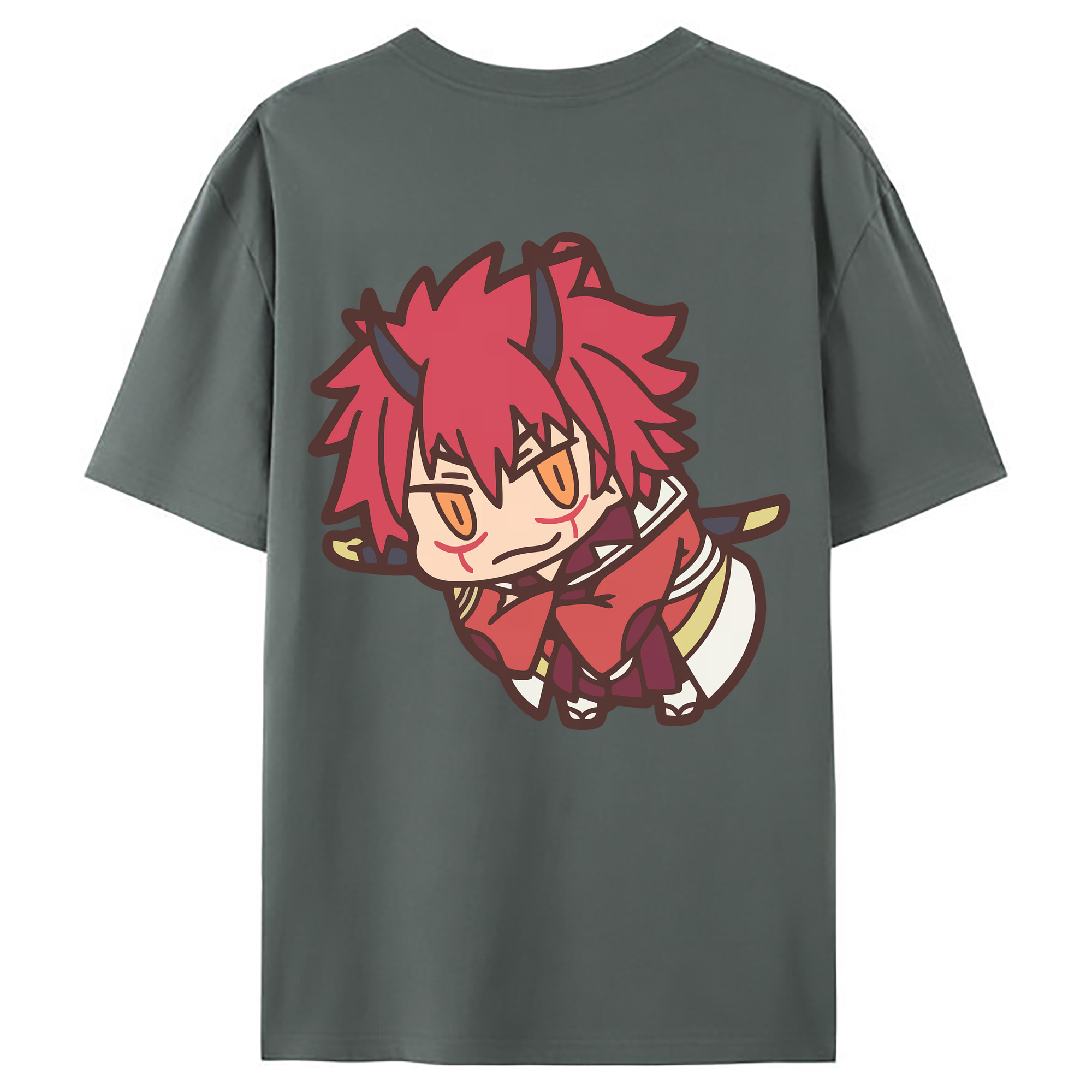 （画像用） 転スラ Regarding Reincarnated to Slime 綿100％ メンズ半袖Tシャツ（バックプリント） 通気性